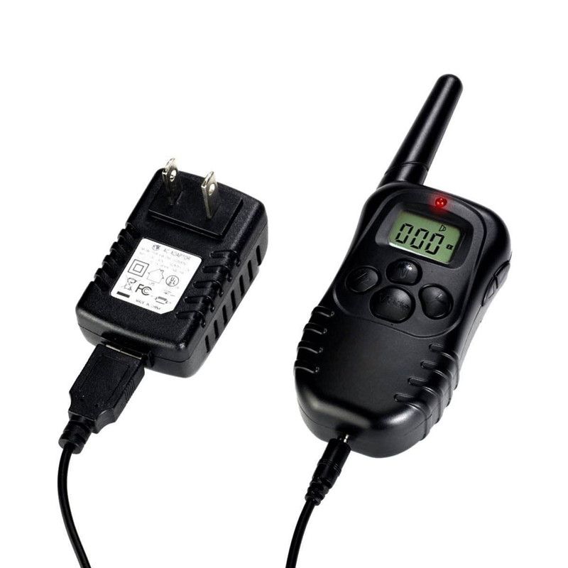 300m elektrisk vandtæt hundetræningskrave med LCD fjernbetjening til lydig træning af to hunde udendørs