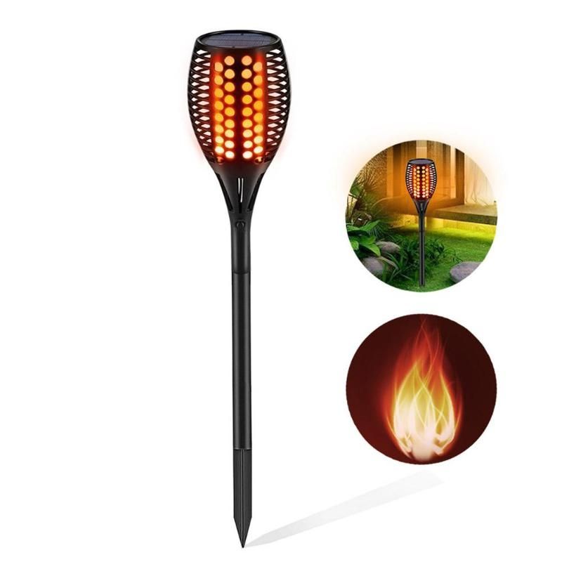 Opgraderede solcellelamper med flimmerende flammer lys og automatisk tænd/sluk funktion til terrassebelysning