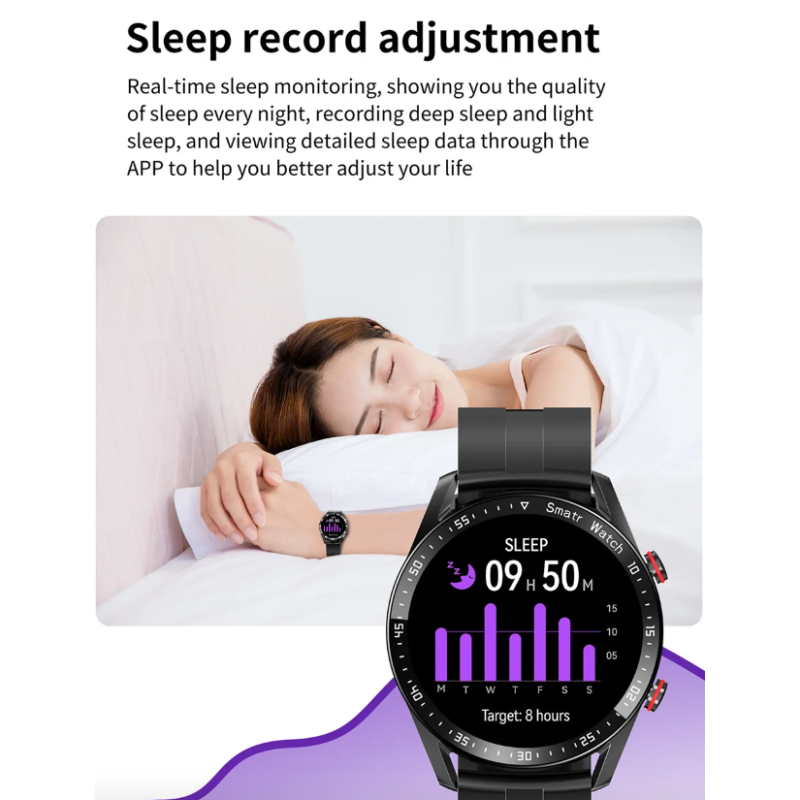 HW20 Smartur til Android/iOS | Bluetooth-opkald, ECG+PPG Puls, Søvn | IP67 Vandtæt, Rund IPS Skærm