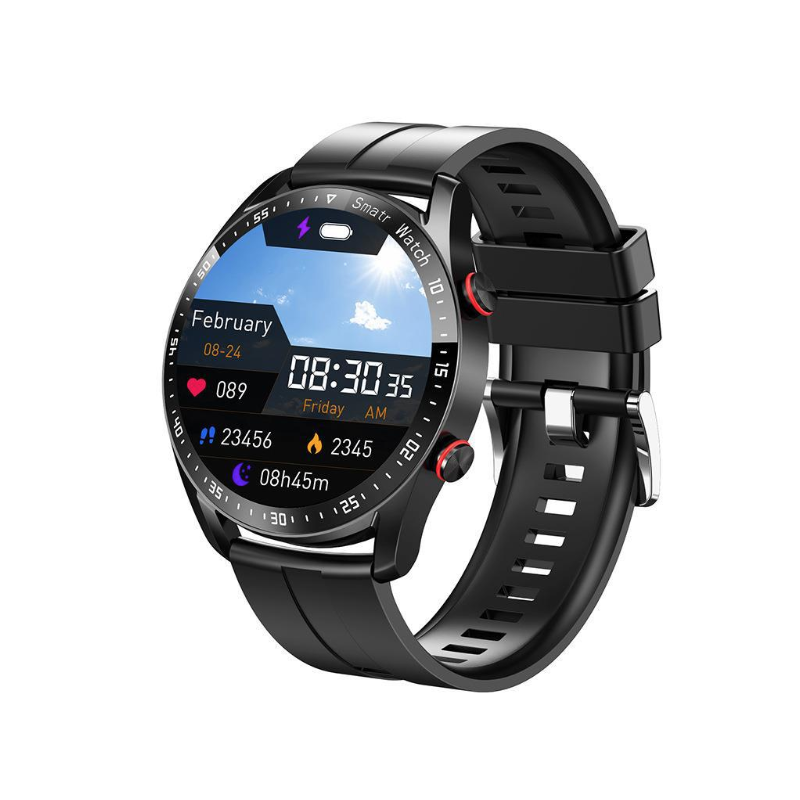 HW20 Smartur til Android/iOS | Bluetooth-opkald, ECG+PPG Puls, Søvn | IP67 Vandtæt, Rund IPS Skærm