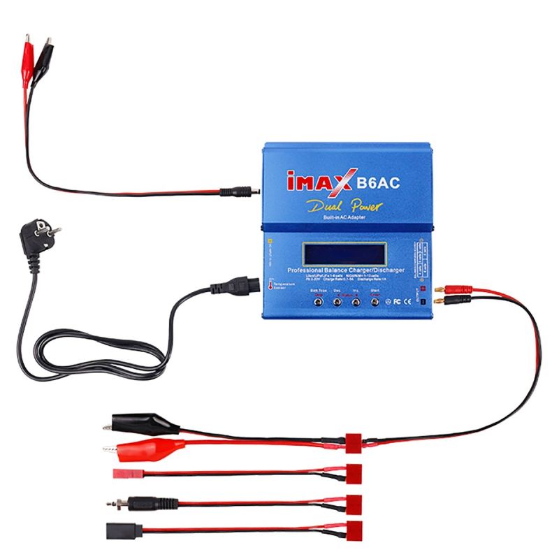 IMAX B6AC RC Oplader 80W 6A Balancelader med Digital LCD-skærm Mikroprocessorstyret til Li-ion NiMH Lipo Batterier