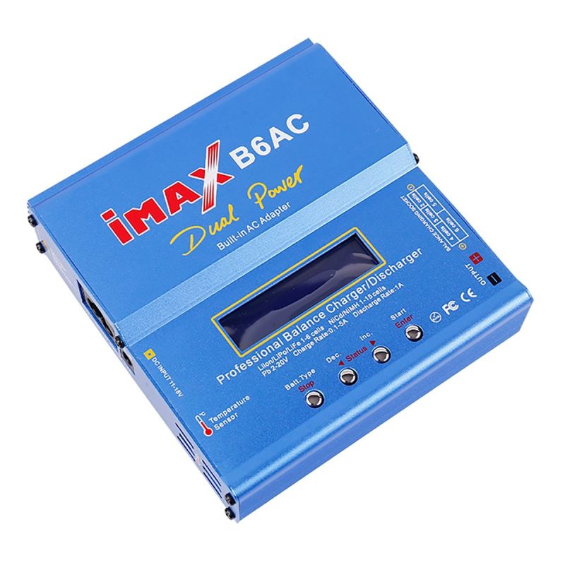 IMAX B6AC RC Oplader 80W 6A Balancelader med Digital LCD-skærm Mikroprocessorstyret til Li-ion NiMH Lipo Batterier