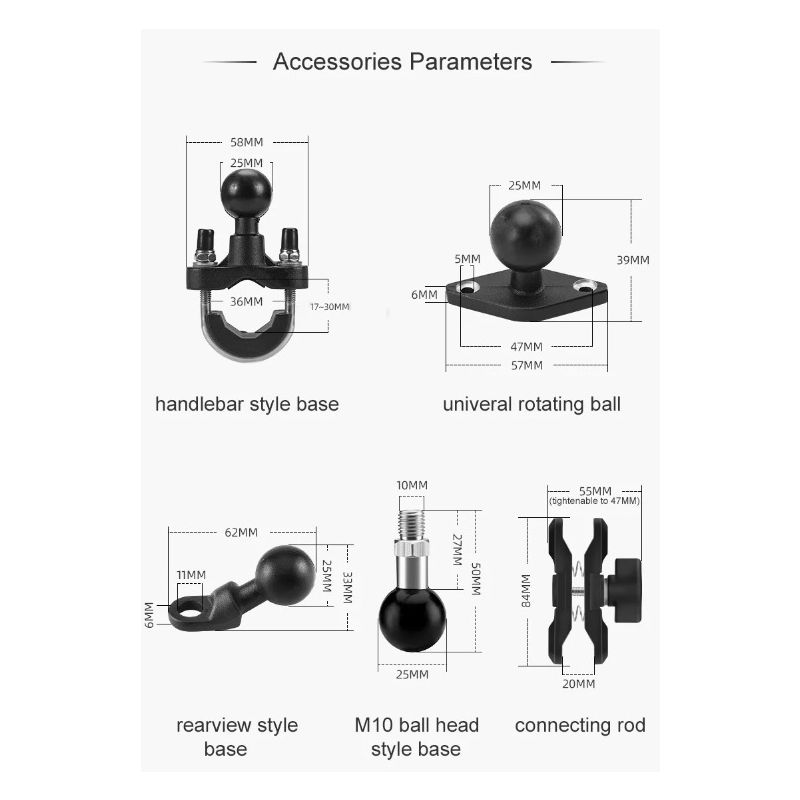 ROCKBROS Justerbar Telefonholder til Motorcykel Roterbar Aluminiums Cykeltelefonholder Silikone Stødabsorbering