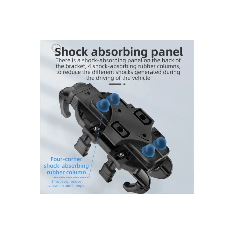 ROCKBROS Justerbar Telefonholder til Motorcykel Roterbar Aluminiums Cykeltelefonholder Silikone Stødabsorbering