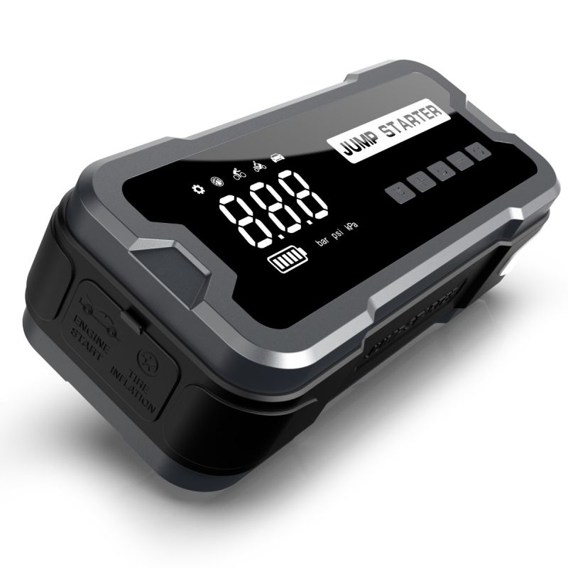 Jump Starter Power Bank Bærbar Oplader 2000A Spidsstrøm 8000mAh Til Bilbatteriproblemer Dækpumpning 150PSI