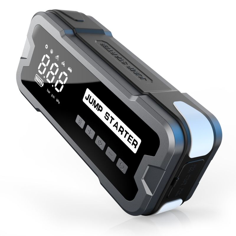 Jump Starter Power Bank Bærbar Oplader 2000A Spidsstrøm 8000mAh Til Bilbatteriproblemer Dækpumpning 150PSI