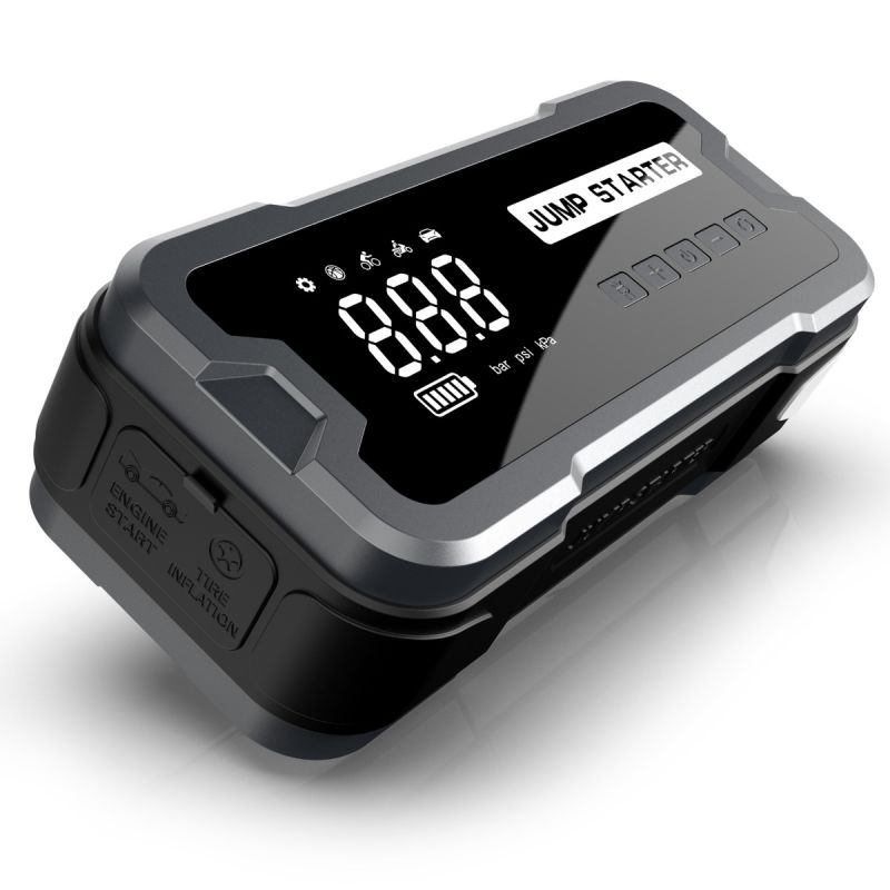 Jump Starter Power Bank Bærbar Oplader 2000A Spidsstrøm 8000mAh Til Bilbatteriproblemer Dækpumpning 150PSI