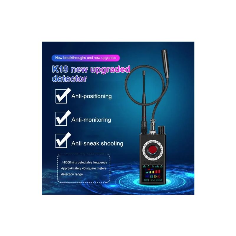 K19 Trådløs RF-signaldetektor GPS Tracker med infrarød scanning og LCD-skærm for personlig sikkerhed