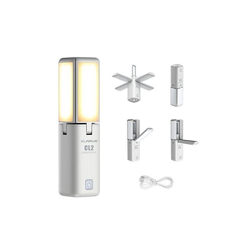 Klarus CL2 750 Lumen fritfoldelig campinglygte med øjenplejende 90-graders justerbare pærer og 7 lystilstande