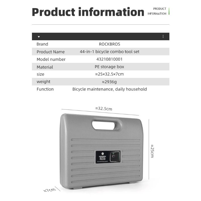 ROCKBROS Cykelreparationsværktøj Integreret Cykelværktøjssæt Holdbart Kulstofstålværktøj til Seriøse Cykling