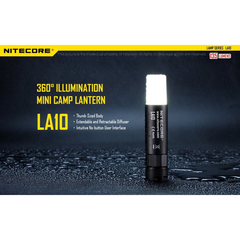 Nitecore LA10 mini EDC lommelygte 135 lumens kompakt camping lommelygte letvægts belysningsværktøj