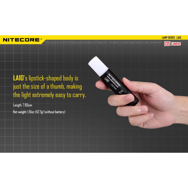 Nitecore LA10 mini EDC lommelygte 135 lumens kompakt camping lommelygte letvægts belysningsværktøj