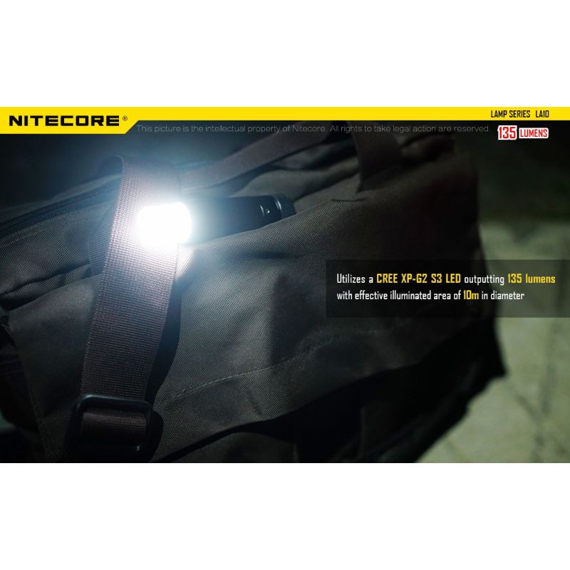 Nitecore LA10 mini EDC lommelygte 135 lumens kompakt camping lommelygte letvægts belysningsværktøj