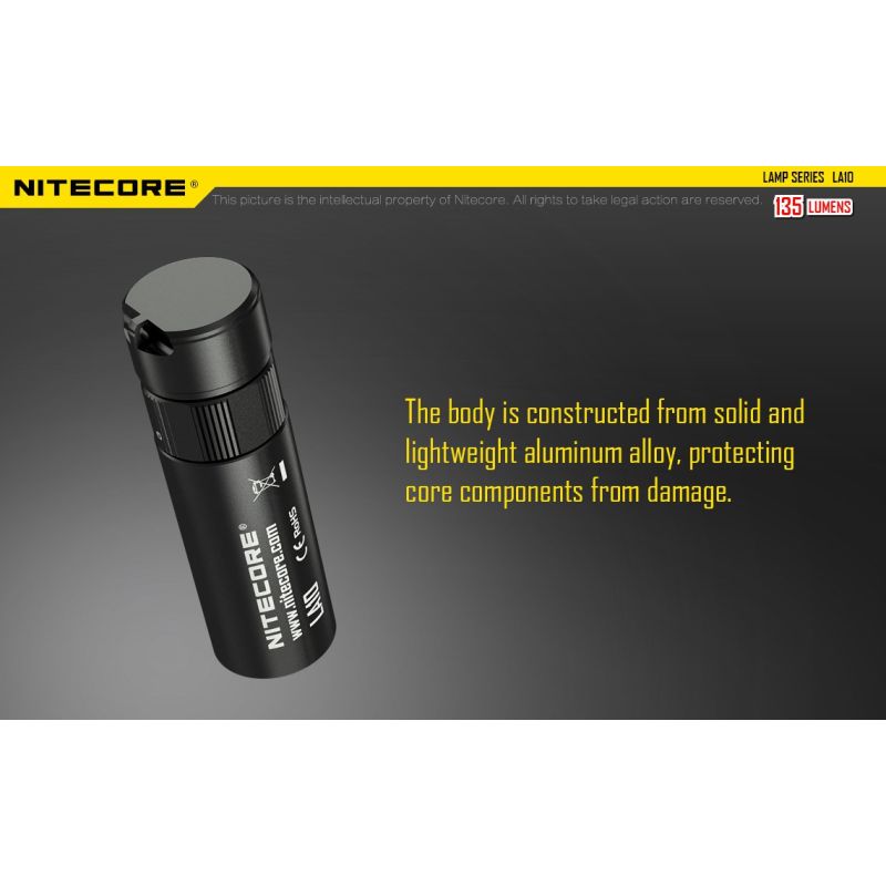 Nitecore LA10 mini EDC lommelygte 135 lumens kompakt camping lommelygte letvægts belysningsværktøj