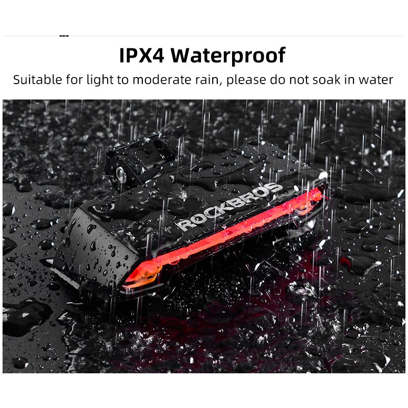 ROCKBROS LKWD-R1 cykellygte smart USB LED cykelbaglygte med trådløs fjernbetjening til cykelsikkerhed