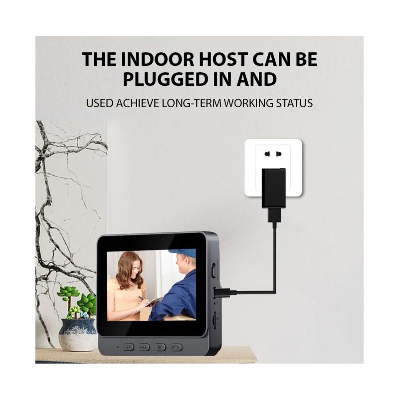 M12 Trådløs Videodørklokke med 4,3'' IPS Skærm og Avancerede Dørklokkefunktioner Problemfri Installation