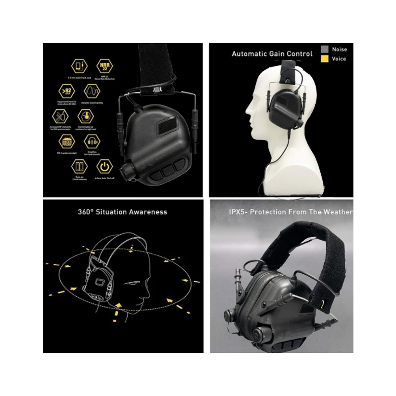Oplev EARMOR M31 MOD4 taktiske ørekopper med lydforstærkning og støjreduktion til udendørs jagt og skydning