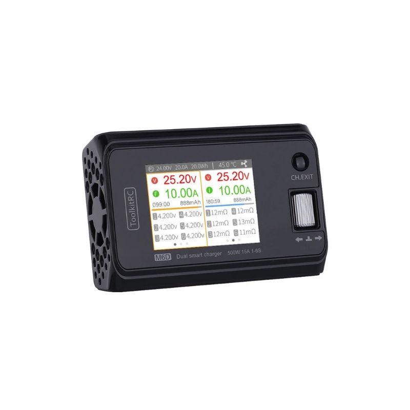 VærktøjssætRC M6D 500W 15A DC Dual Channel Mini Smart Oplader Aflader til LiPo NiMh Effektiv opladning