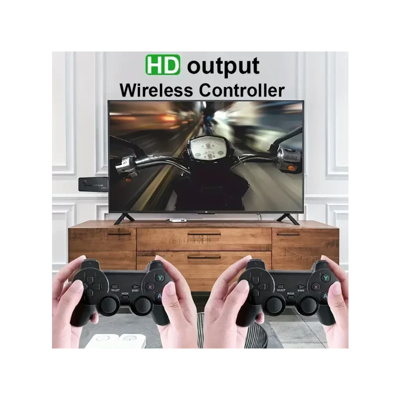 M8 Videospilkonsol 4K Retro-Spil med 2.4G Trådløs Controller Game Stick Omfattende Spilsamling 10000 Spil