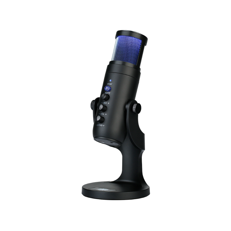 MU900PRO RGB USB-mikrofon til streaming dynamisk RGB belysning høj lydkvalitet kardioid opsamlingsmønster
