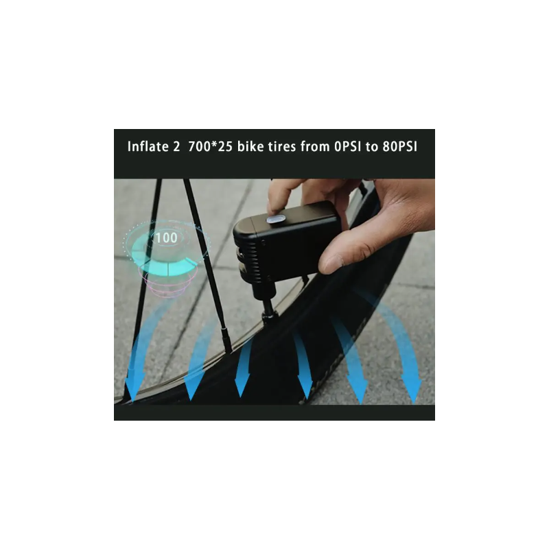 A2 Mini Elektrisk Luftpumpe Trådløs Bærbar Cykel Inflator Letvægt Cykeltilbehør Presta Schrader Ventil