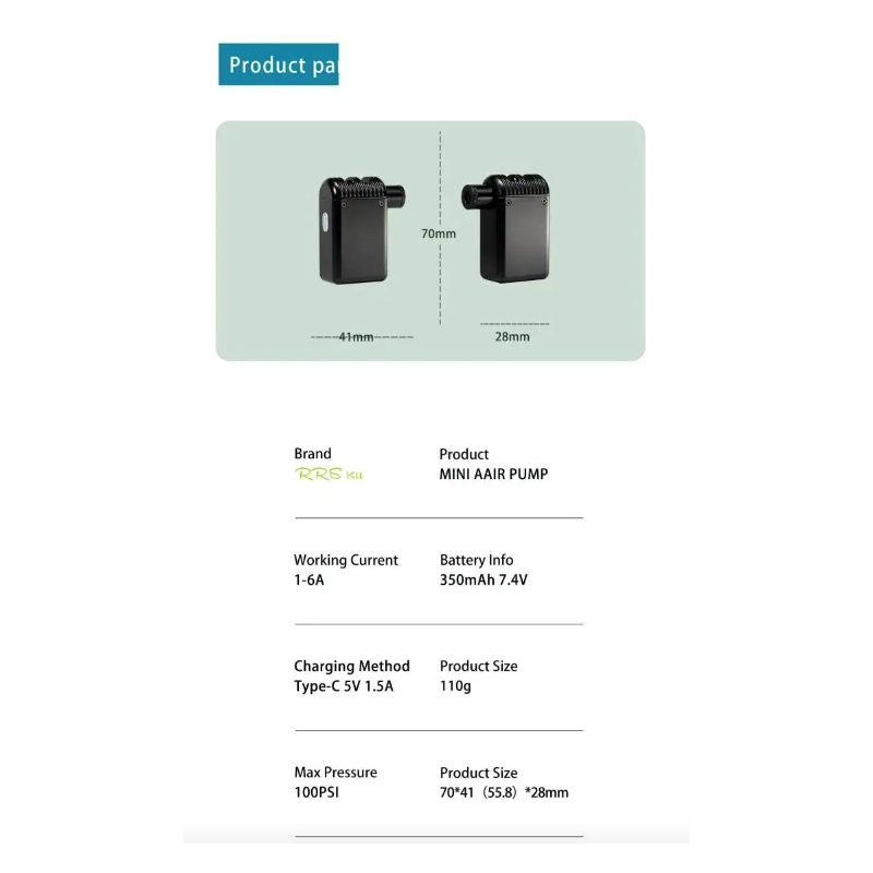 A2 Mini Elektrisk Luftpumpe Trådløs Bærbar Cykel Inflator Letvægt Cykeltilbehør Presta Schrader Ventil