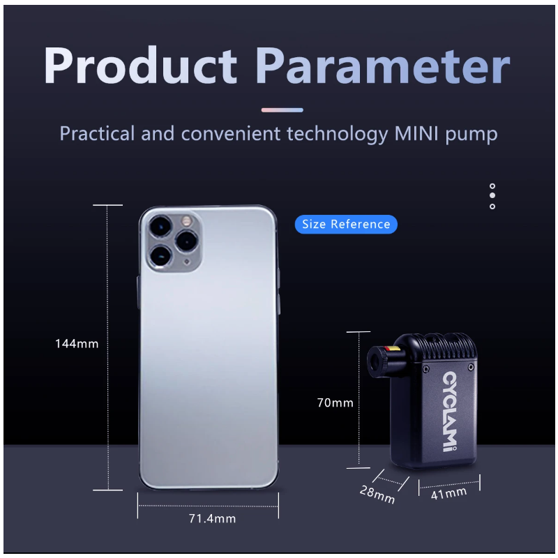 A2 Mini Elektrisk Luftpumpe Trådløs Bærbar Cykel Inflator Letvægt Cykeltilbehør Presta Schrader Ventil