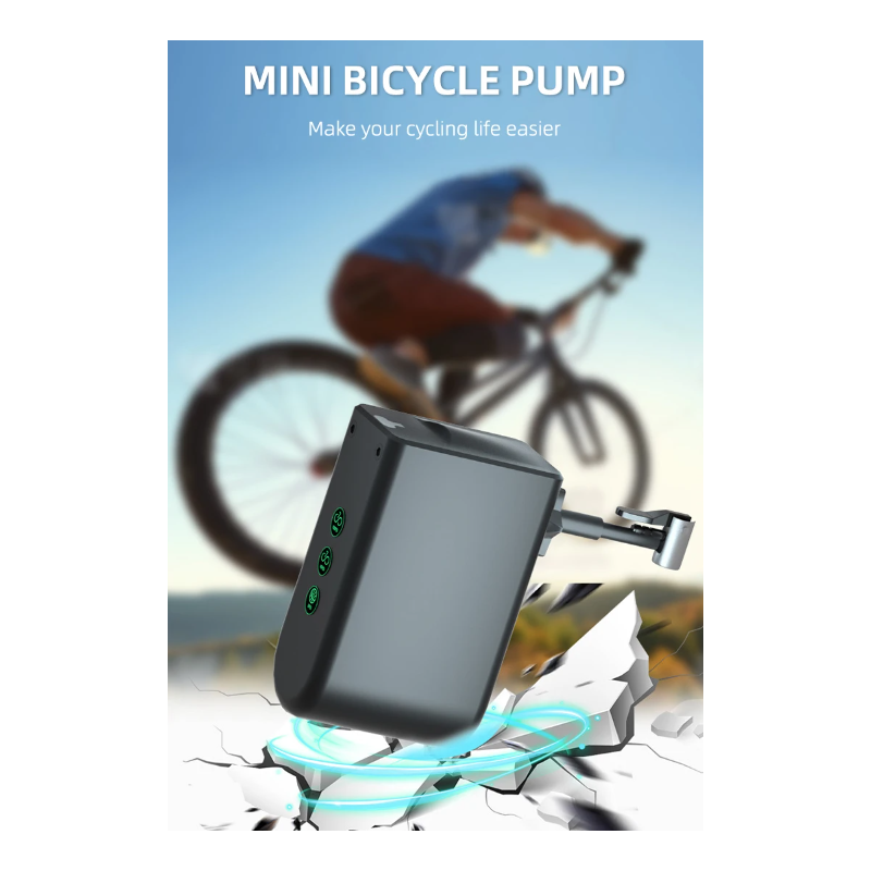 Mini Cykelpumpe Bærbar Elektrisk Luftpumpe Letvægts Dækpumpe Med Højpræcision Tryksensor Elegant Design