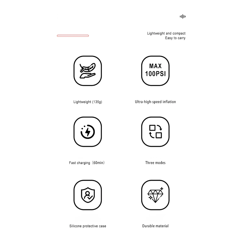 Mini Cykelpumpe Bærbar Elektrisk Luftpumpe Letvægts Dækpumpe Med Højpræcision Tryksensor Elegant Design