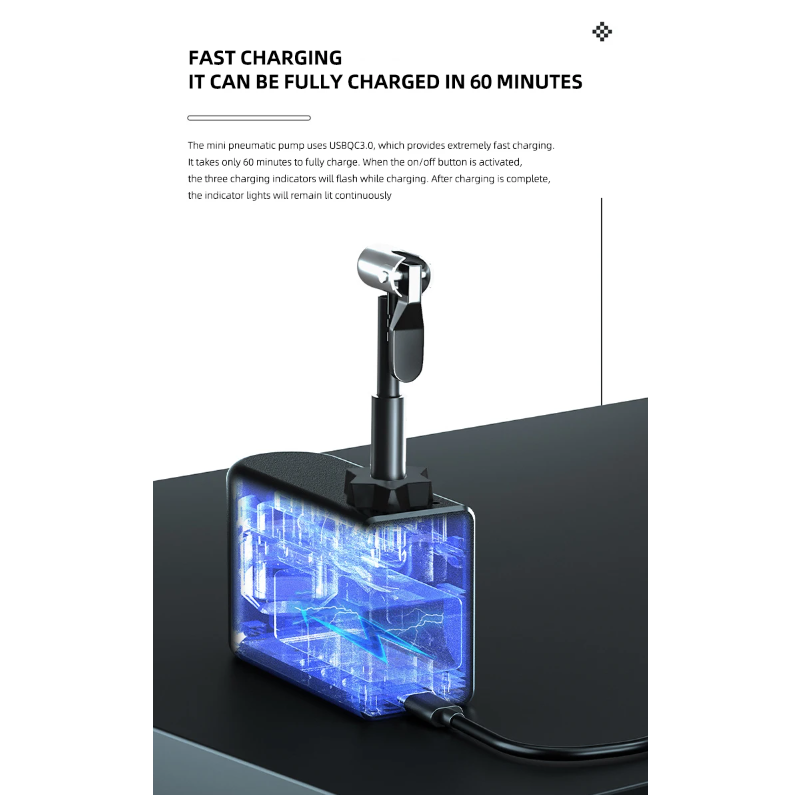 Mini Cykelpumpe Bærbar Elektrisk Luftpumpe Letvægts Dækpumpe Med Højpræcision Tryksensor Elegant Design