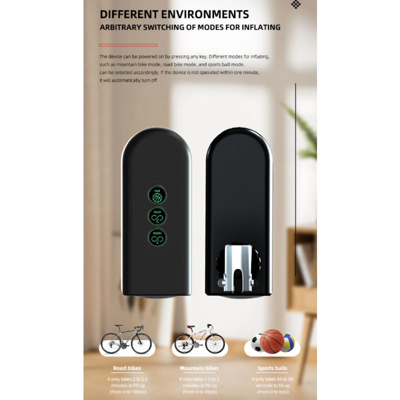 Mini Cykelpumpe Bærbar Elektrisk Luftpumpe Letvægts Dækpumpe Med Højpræcision Tryksensor Elegant Design