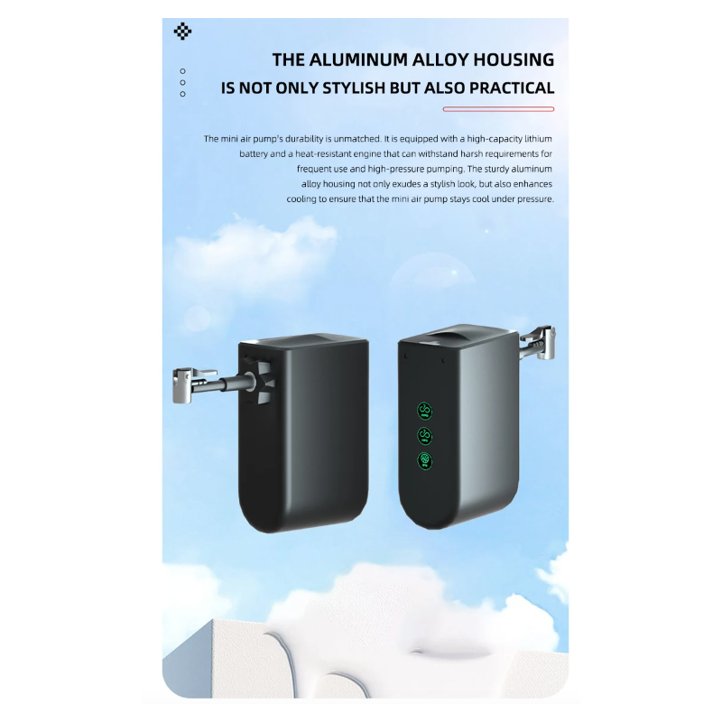 Mini Cykelpumpe Bærbar Elektrisk Luftpumpe Letvægts Dækpumpe Med Højpræcision Tryksensor Elegant Design