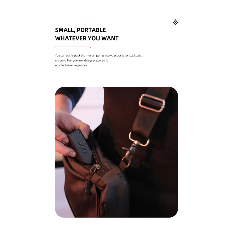 Mini Cykelpumpe Bærbar Elektrisk Luftpumpe Letvægts Dækpumpe Med Højpræcision Tryksensor Elegant Design
