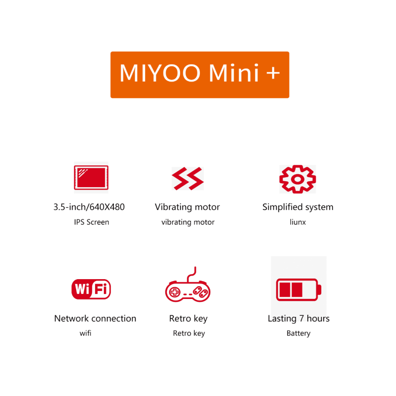 MIYOO Mini Plus Bærbar Retro Håndholdt Spilkonsol 3.5-tommer IPS Skærm til Gaming På Farten