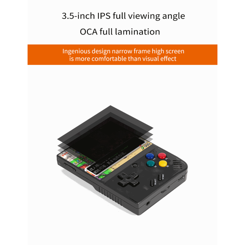 MIYOO Mini Plus Bærbar Retro Håndholdt Spilkonsol 3.5-tommer IPS Skærm til Gaming På Farten
