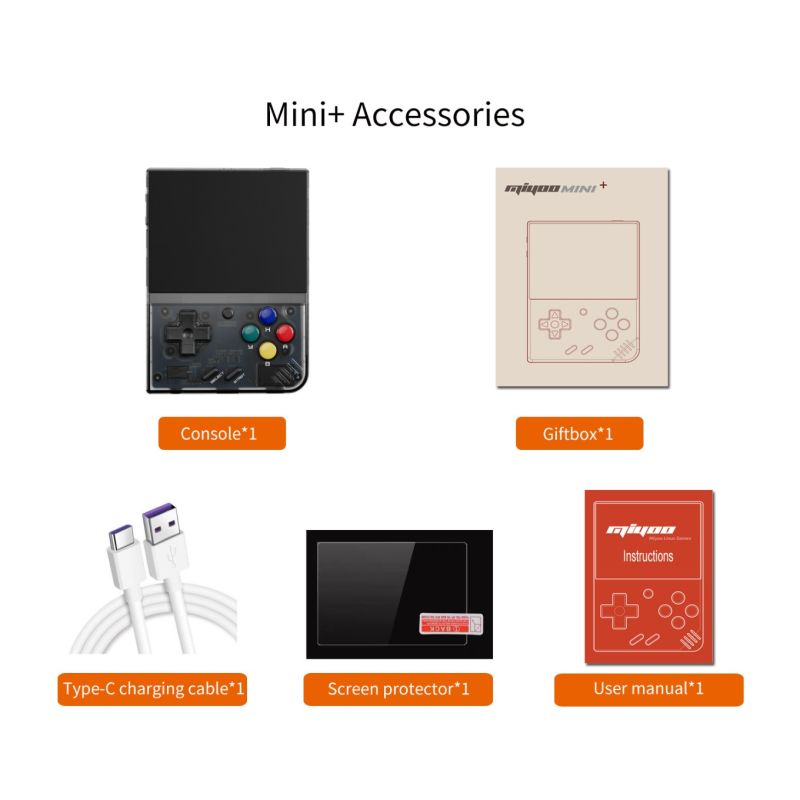 MIYOO Mini Plus Bærbar Retro Håndholdt Spilkonsol 3.5-tommer IPS Skærm til Gaming På Farten