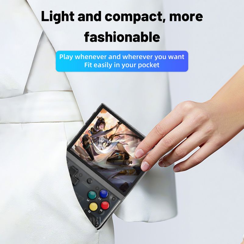 MIYOO Mini Plus Bærbar Retro Håndholdt Spilkonsol 3.5-tommer IPS Skærm til Gaming På Farten