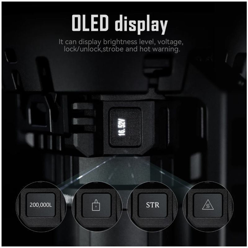 IMALENT MS32 200000 lumens LED lommelygte høj lysstyrke med aluminiumslegering for natte-synlighed og eventyr