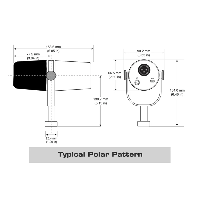MV7 Professionel Dynamisk Podcast Mikrofon til Optagelse Lydproduktion Live Streaming med Højkvalitetslyd
