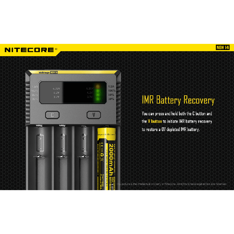 Nitecore New I4 Li-Ion batterioplader med smart opladningsteknologi kompatibilitet og sikker opladning