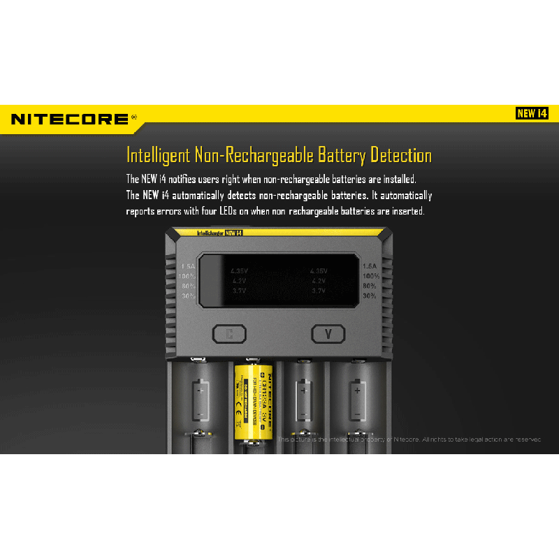 Nitecore New I4 Li-Ion batterioplader med smart opladningsteknologi kompatibilitet og sikker opladning