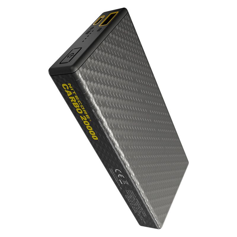 NITECORE CARBO 20000 mobil powerbank letvægts kulfiber IPX5 regntæt hurtigopladning 20W til udendørs eventyr
