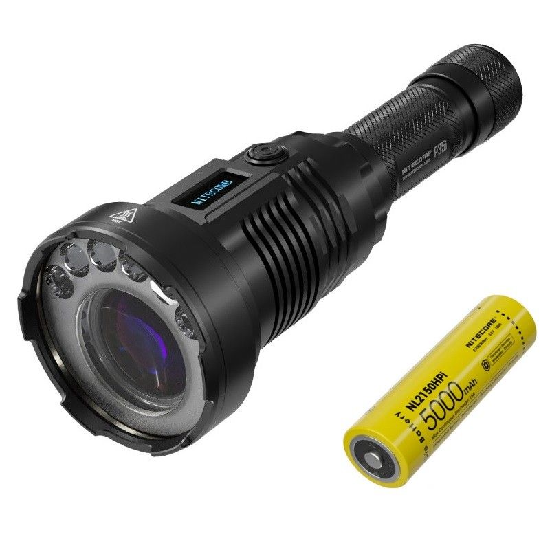 NITECORE P35i genopladelig søgelygte 3000 lumen med 6x XP-G3 LED og ultralang rækkevidde for udendørs belysning