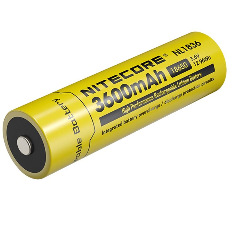 Nitecore 18650 NL1836 3600mAh Li-ion genopladeligt batteri | Smart beskyttelse til lommelygte