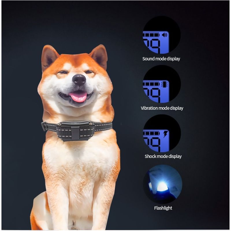 800m vandtæt elektrisk hundetræningshalsbånd genopladelig med LCD-skærm justerbare niveauer til alle størrelser