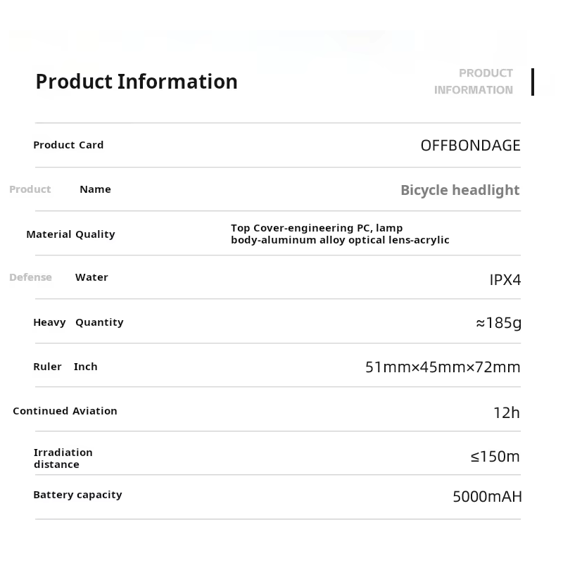 OFF-N5 1000 lumen Cykellygte | USB-opladning MTB & landevejscykling Forlygte | IPX4 holdbar