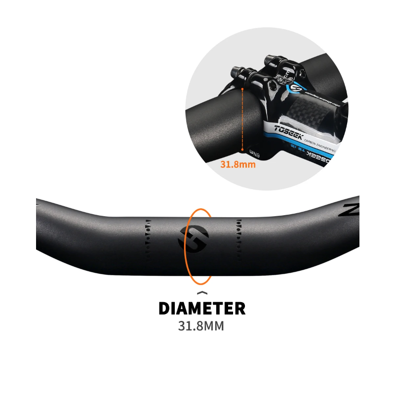 Opgrader din mountainbiking med TOSEEK ZF-ONE MTB carbonstyr letvægtsstyr 31.8mm fuld kulfiber mat sort finish