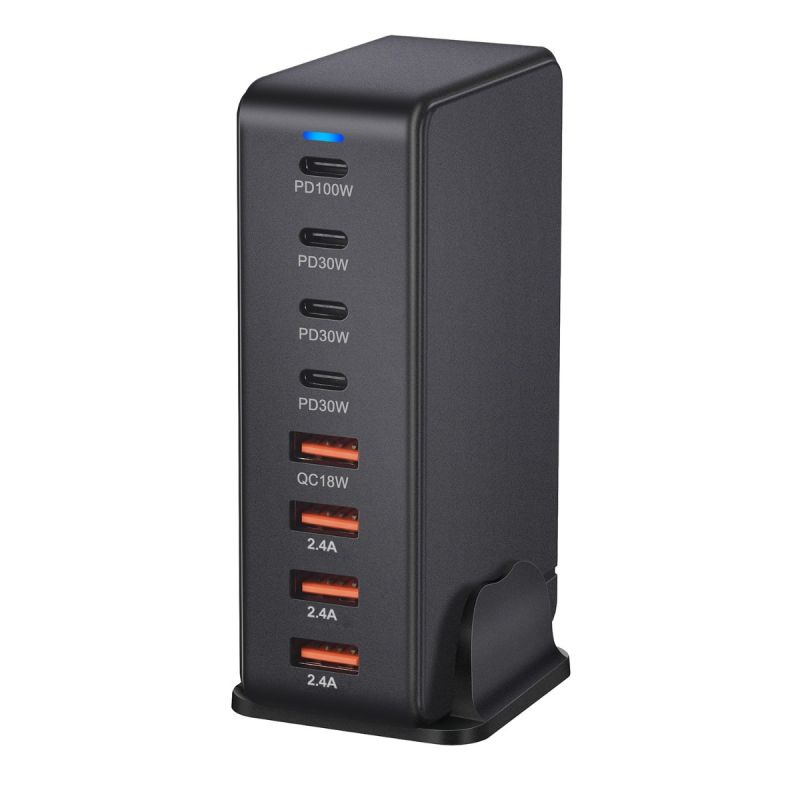 240W Desktop GaN-oplader med 8-ports USB Type C PD Charge Hurtigopladning til multi-enheds opladning
