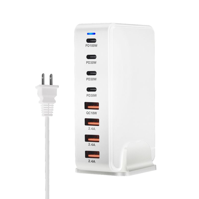 240W Desktop GaN-oplader med 8-ports USB Type C PD Charge Hurtigopladning til multi-enheds opladning