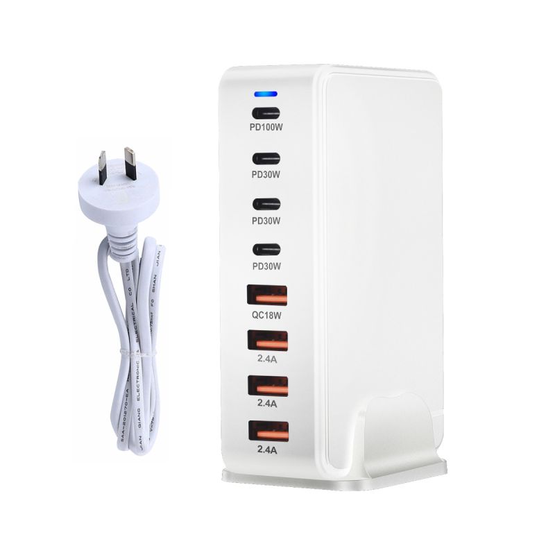 240W Desktop GaN-oplader med 8-ports USB Type C PD Charge Hurtigopladning til multi-enheds opladning